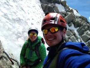 At the top of the Chèré Couloir