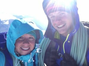 Sophie trying to smile on the summit