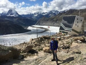 The space-age Monte Rosa Hut with a superb view
