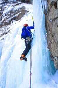 Me leading the very wet pitch 5. Photo Nick Draper