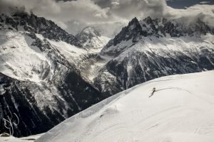 Skiing my first gullies. Photo: Daniel Wildey
