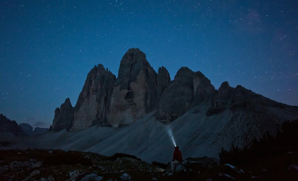 Tre Cime at night. Photo © Ollie Griffiths